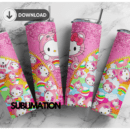Hello Kitty care bear 20oz Skinny tumbler wrap| Digital File | 20z skinny tumbler | Sublimation Design