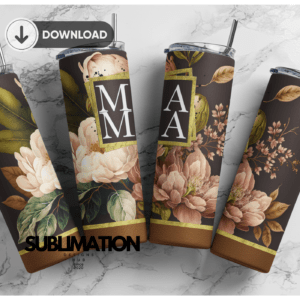 MAMA 20oz Skinny Tumbler digital download sublimation Design | MAMA floral Sublimation Digital Download | SET 4 PNG 20oz wrap