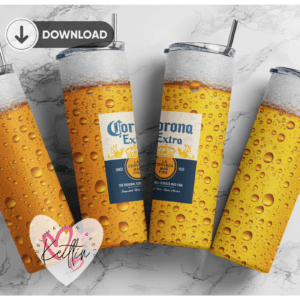 Corona beer 20oz Skinny tumbler wrap | Beer 20 oz skinny Tumbler wrap | Corona | Digital File | Sublimation Design |PNG