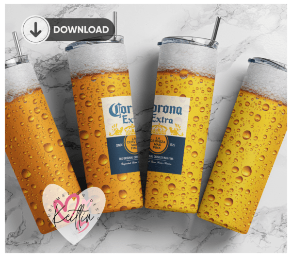 Corona beer 20oz Skinny tumbler wrap | Beer 20 oz skinny Tumbler wrap | Corona | Digital File | Sublimation Design |PNG