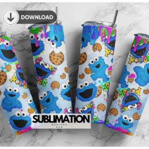 Monster cookie 20oz Skinny tumbler wrap| Digital File | 20z skinny tumbler | Sublimation Design
