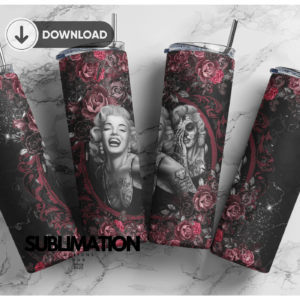 Merilyn Monroe two face 20oz Skinny tumbler wrap | Monroe  20 oz skinny Tumbler wrap | Digital File | Sublimation Design |PNG
