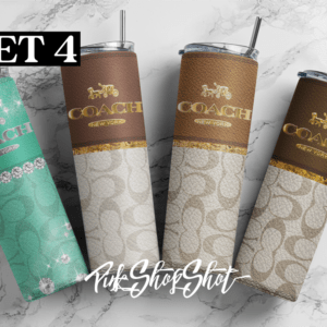 Coach designer 20oz Skinny tumbler wrap | Coach Minni Mouse | Tumbler wrap | | Digital File| 20z skinny tumbler | Sublimation Design |SET 4PNG