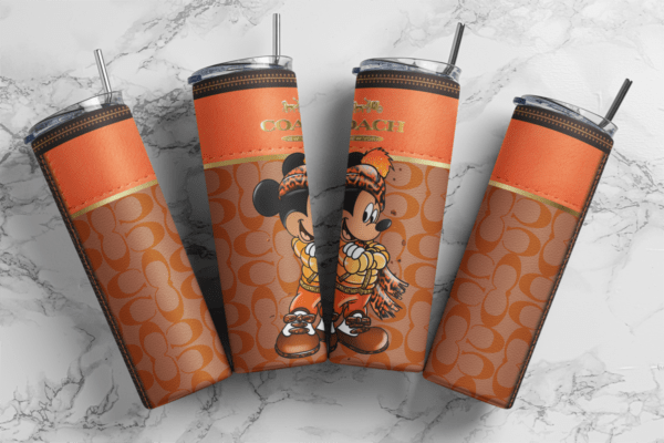 Autumn Designer luxury Coach Mickey 20oz Skinny Tumbler digital download sublimation Design | Mickey Sublimation Digital Download | PNG