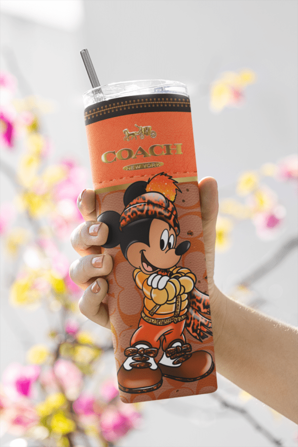 Autumn Designer luxury Coach Mickey 20oz Skinny Tumbler digital download sublimation Design | Mickey Sublimation Digital Download | PNG