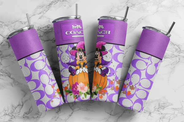 Autumn Coach Minnie 20oz Skinny Tumbler digital download sublimation Design | Mickey and Minnie fall fun Sublimation Digital Download | PNG 20oz wrap