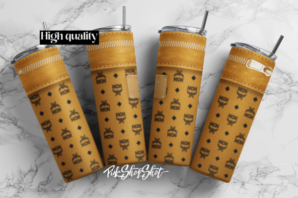 MCM Designer Sublimation Digital Download | PNG download 20oz Skinny tumbler wrap | Digital File | Sublimation Design