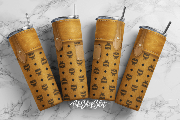 MCM Designer Sublimation Digital Download | PNG download 20oz Skinny tumbler wrap | Digital File | Sublimation Design