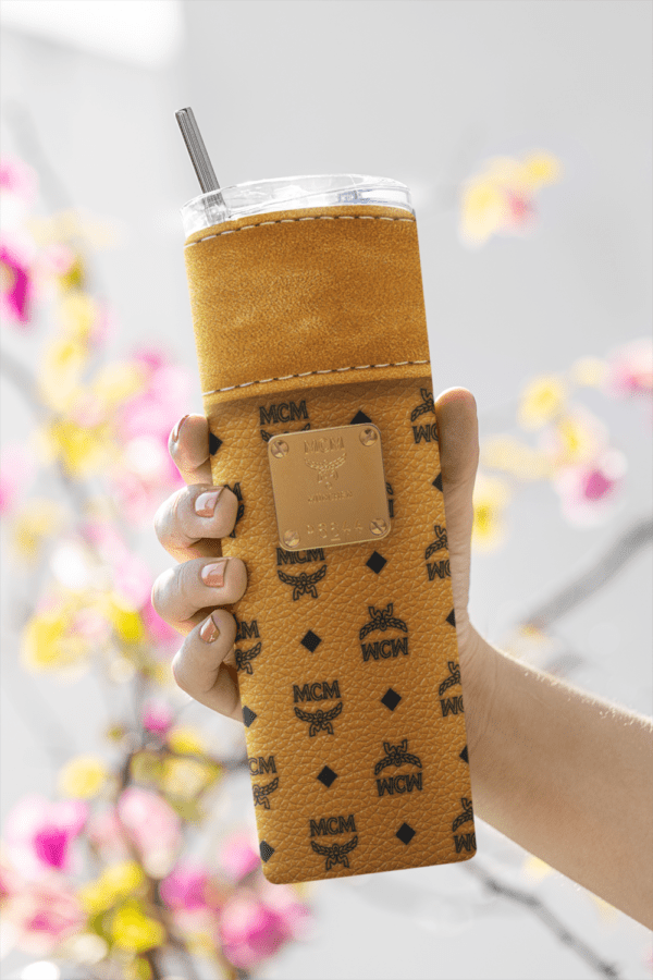 MCM Designer Sublimation Digital Download | PNG download 20oz Skinny tumbler wrap | Digital File | Sublimation Design