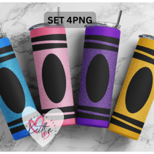 20oz Skinny tumbler wrap | Crayon Crayola Pen 20 oz skinny Tumbler wrap | School | Digital File | Sublimation Design |PNG