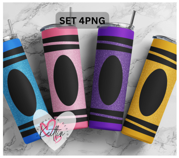 20oz Skinny tumbler wrap | Crayon Crayola Pen 20 oz skinny Tumbler wrap | School | Digital File | Sublimation Design |PNG