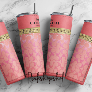 Pink Coach designer 20oz Skinny tumbler wrap Coach designe | Digital File | Sublimation Design