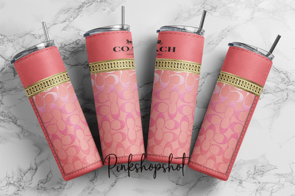 Pink Coach designer 20oz Skinny tumbler wrap Coach designe | Digital File | Sublimation Design