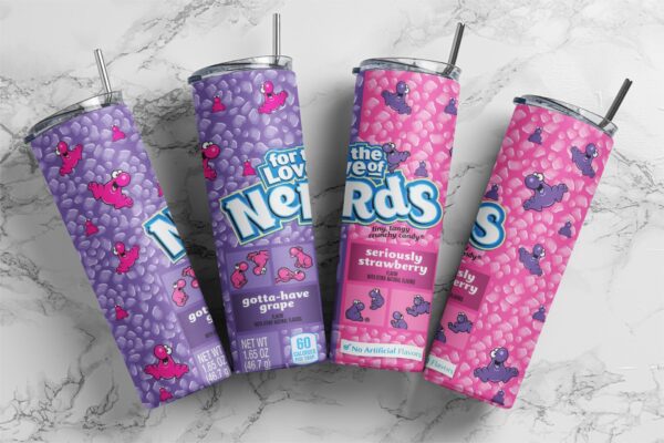 Nerds 20oz Skinny tumbler wrap| Digital File| 20z skinny tumbler | Sublimation Design