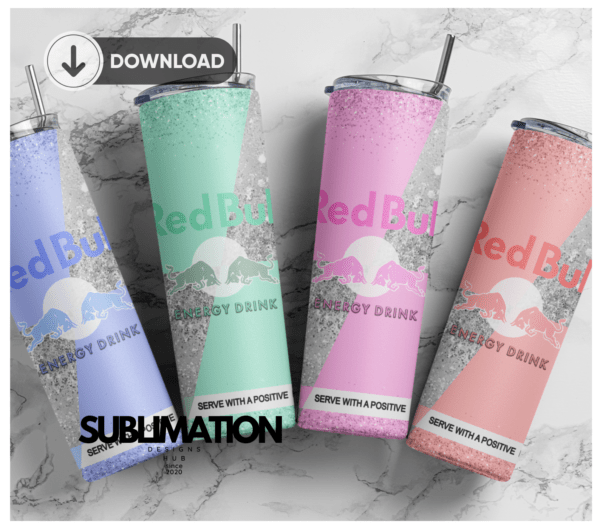 20oz Skinny tumbler wrap | Energy drink red bull PINK edition 20 oz skinny Tumbler wrap | trendic | Digital File | Sublimation Design |PNG