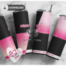20oz Skinny tumbler wrap | Energy drink red bull dead bull PINK and black 20 oz skinny Tumbler wrap | trendic | Digital File | Sublimation Design |PNG