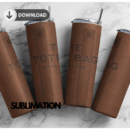 Leather The tote bag Marc 20oz Skinny tumbler wrap| Leather Digital File | 20z skinny tumbler | Sublimation Design