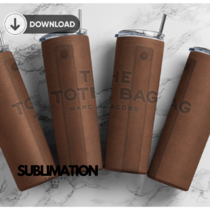 Leather The tote bag Marc 20oz Skinny tumbler wrap| Leather Digital File | 20z skinny tumbler | Sublimation Design