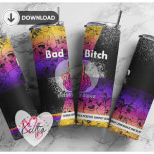 20oz Skinny tumbler wrap |Bad bitch energy drink 20 oz skinny Tumbler wrap | Red bull | Digital File | Sublimation Design |PNG
