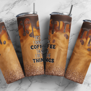 First drink coffee 20oz Skinny tumbler wrap |coffee 20 oz skinny Tumbler wrap | Digital File | Sublimation Design |PNG