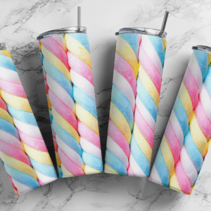 Rainbow marshmallow 20oz Skinny tumbler wrap | marshmallow jar 20 oz skinny Tumbler wrap Digital File | Sublimation Design |PNG