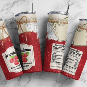 Grandmas jam 20oz Skinny tumbler wrap | strawberry jar 20 oz skinny Tumbler wrap | Grandmas nutrions facts | Digital File | Sublimation Design |PNG