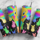 Easter tweety 20oz Skinny tumbler wrap| Rainbow cneon print  Digital File | 20z skinny tumbler | Sublimation Design
