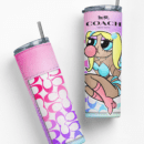 Puff girl coach 20oz Skinny tumbler wrap | Coach 20 oz skinny Tumbler wrap | Luxury Designer | Digital File | Sublimation Design |PNG