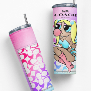 Puff girl coach 20oz Skinny tumbler wrap | Coach 20 oz skinny Tumbler wrap | Luxury Designer | Digital File | Sublimation Design |PNG