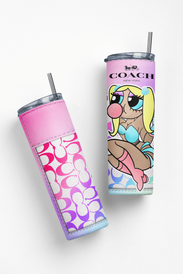 Puff girl coach 20oz Skinny tumbler wrap | Coach 20 oz skinny Tumbler wrap | Luxury Designer | Digital File | Sublimation Design |PNG