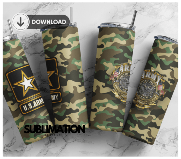 U.S Army Camo army tumbler Wrap | Sample camouflage wrap | Digital File Sublimation | Digital Download | PNG