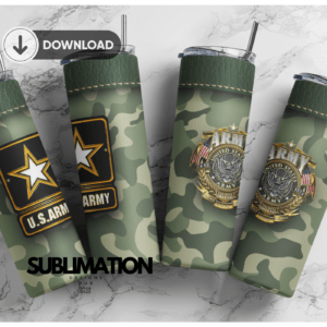 U.S Army Camo army 20 oz tumbler Wrap | camouflage | Military Digital File Sublimation Digital Download | PNG