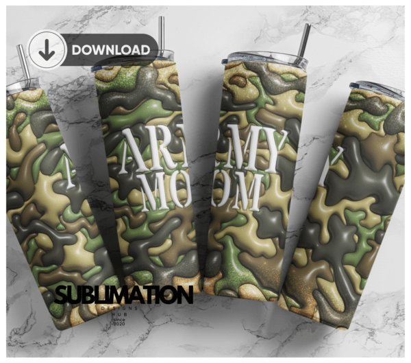 U.S Army MOM Camo army 20 oz tumbler Wrap | camouflage | Military Digital File Sublimation Digital Download | PNG
