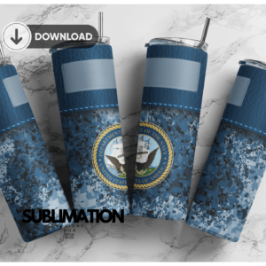 Blue U.S Navy army punisher 20 oz tumbler Wrap | camouflage | Military Digital File Sublimation Digital Download | PNG