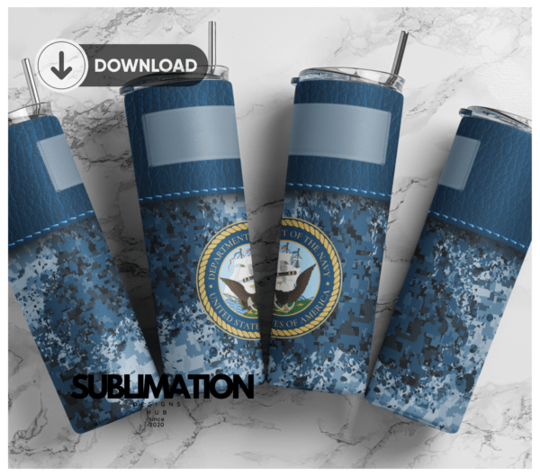 Blue U.S Navy army punisher 20 oz tumbler Wrap | camouflage | Military Digital File Sublimation Digital Download | PNG