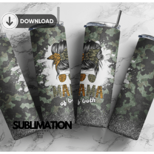 Mama of the both Camo army 20 oz tumbler Wrap | camouflage | Military Digital File Sublimation Digital Download | PNG