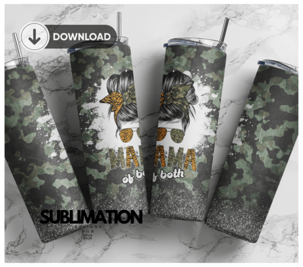 Mama of the both Camo army 20 oz tumbler Wrap | camouflage | Military Digital File Sublimation Digital Download | PNG