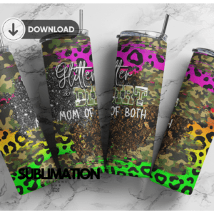 Glitter dirt and Mama of the both Camo army 20 oz tumbler Wrap | camouflage | Military Digital File Sublimation Digital Download | PNG