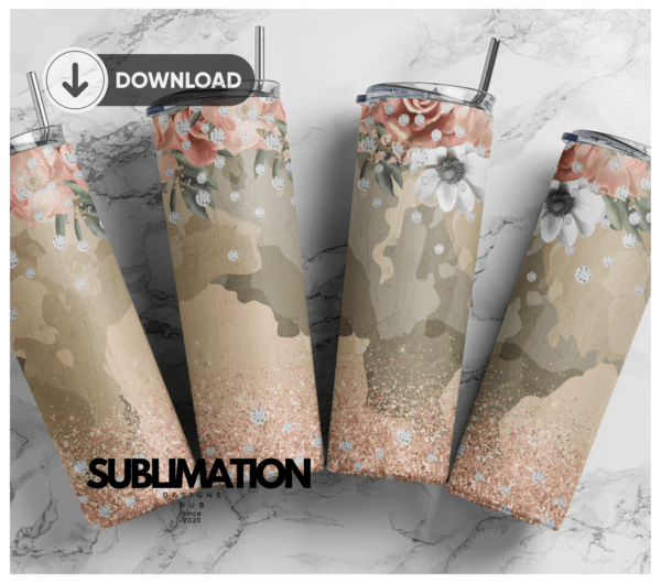 Pink flowers and Army MOM 20 tumbler wrap | Moms life | Pink 20oz skinny tumbler design | sublimations | Mom of A Soldier | Digital Download