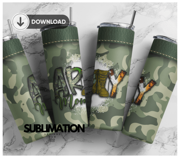 Army MOM 20 oz tumbler Wrap | Sample camouflage wrap | Digital File 20z skinny tumbler Sublimation Digital Download | PNG