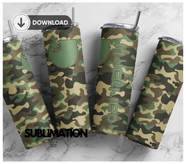 Charhartt Camo army punisher 20 oz tumbler Wrap | camouflage | Military Digital File Sublimation Digital Download | PNG