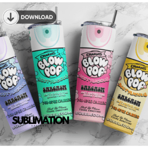 Blow POP 20oz Skinny tumbler wrap | Digital File | Sublimation Design |PNG Bundle