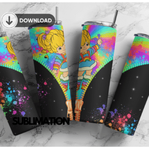 80S Rainbow Brite 20oz Skinny tumbler wra | Digital File | Sublimation Design |PNG