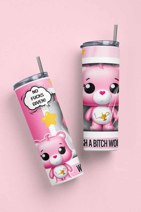 Don't care Bear 20oz Skinny tumbler wrap | Digital File | Sublimation Design |PNG Bundle
