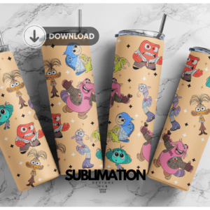 Cartoon inside out 2 emotions, emotional characters, Magical inside out, 20oz Skinny tumbler wrap | Digital File | Sublimation Design |PNG