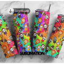 Beach Horror, Summer horror, Summer Time Horror characters, Swimming horror floats, Horror, 20oz Skinny tumbler wrap | Digital File | Sublimation Design |PNG