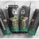 Baby Yoda 20 oz tumbler download, digital design, Sublimation design, tumbler png, 20oz Skinny tumbler wrap | Digital File | Sublimation Design |PNG