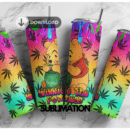 Whinnie the pothead weed 20oz Skinny tumbler wrap | Cannabis weed 420, 20 oz skinny Tumbler wrap | Smoking weed Digital File | Sublimation Design |PNG
