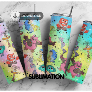 Cartoon inside out 2 emotions, emotional characters, Magical inside out, 20oz Skinny tumbler wrap | Digital File | Sublimation Design |PNG