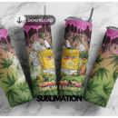 Sponge Bob under the influence weed 20oz Skinny tumbler wrap | Cannabis weed 420, 20 oz skinny Tumbler wrap | Smoking weed Digital File | Sublimation Design |PNG